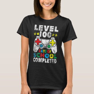 100 Tage Schule abgeschlossen Gamer Boy Level Up T-Shirt