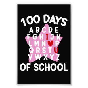 100 Tage Schule Alphabet 100. Tag Lehrer  Fotodruck