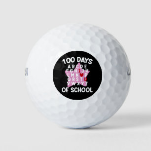 100 Tage Schule Alphabet 100. Tag Lehrer Golfball