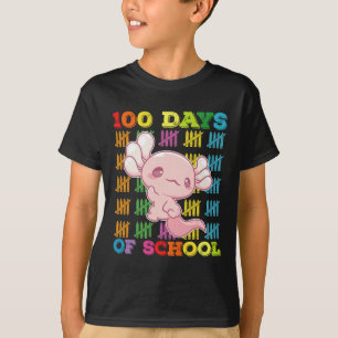 100 Tage Schule Axolotl Lehrer T-Shirt