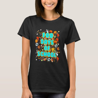 100 Tage Schule Ballsport Lehrer Oder Schüler T-Shirt