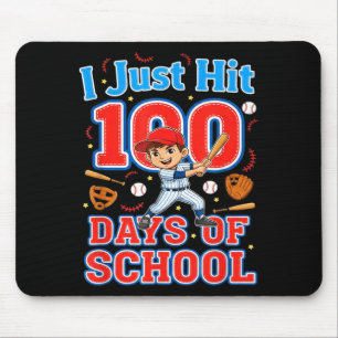 100 Tage Schule Baseball 100. Tag Jungen Kind getr Mousepad