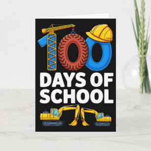 100 Tage Schule Baustellenfahrzeug Jungen Kinder  Karte