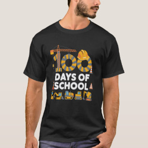 100 Tage Schule Baustellenfahrzeuge Jungen Kinder T-Shirt