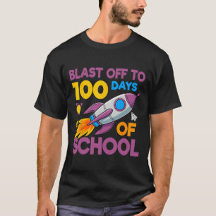 100 Tage Schule Blast Off Rakete Weltraum Kinder S T-Shirt
