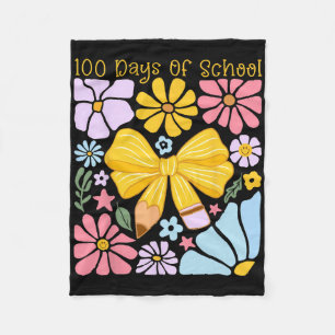 100 Tage Schule Bleistift Blumenbogen Meilenstein Fleecedecke