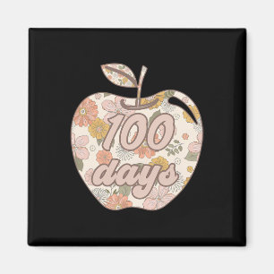 100 Tage Schule Boho Apfel Blume Lehrer Kinder Magnet
