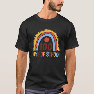 100 Tage Schule Bunt Regenbogen Cute Welt Erbse T-Shirt