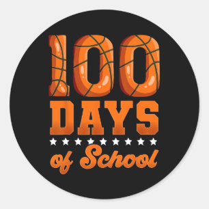 100 Tage Schule Bysketbyll Runder Aufkleber