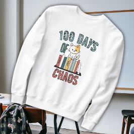 100 Tage Schule & Chaos Niedlich Kittenlehrer Sweatshirt