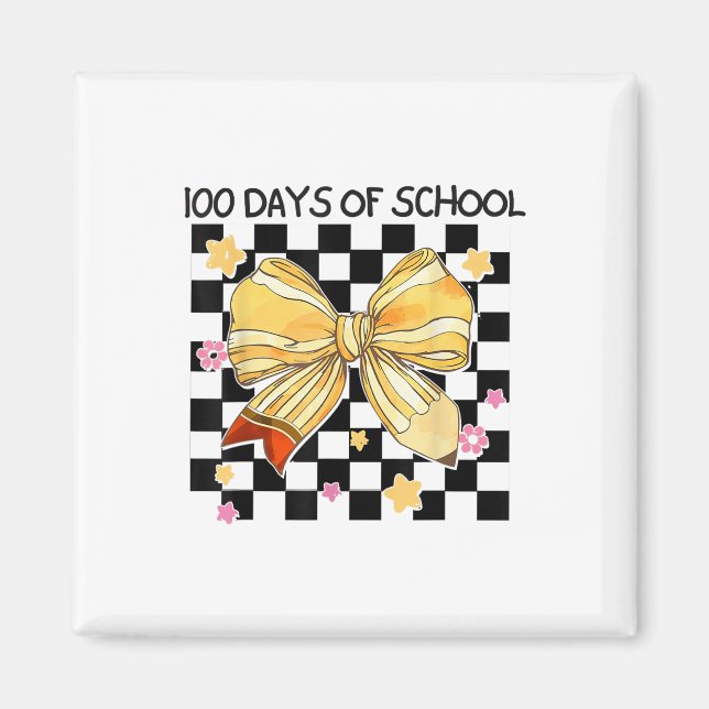 100 Tage Schule, Coquette Bow Kindergarten Teac Magnet (Vorne)