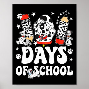 100 Tage Schule Dalmatiner-Hund-Junge Kind 100. Ta Poster