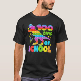100 Tage Schule Dinosaurier Pop it Lehrer Kinder B T-Shirt