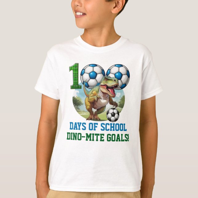 100 Tage Schule Dinosaurier Thema T-Shirt (Vorderseite)