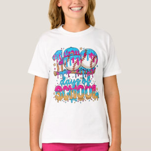 100-Tage-Schule-Drip-T-Shirt – Baseball-Eiscre T-Shirt