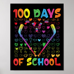 100 Tage Schule Eishockeyschläger Jungen Mädchen 1 Poster