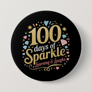 100 Tage Schule Funkeln Lernen und Lachen Button