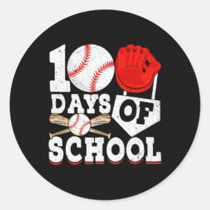 100 Tage Schule für Jungen Kinder Baseball 100. Da Runder Aufkleber