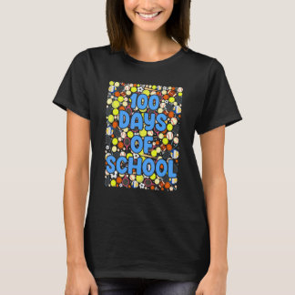 100 Tage Schule Für Kinder Lehrer Baseball Fußb T-Shirt