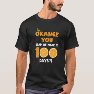 100 Tage Schule für Kinder Lehrer Orange Sie Gl T-Shirt