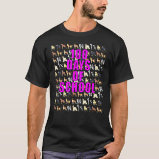 100 Tage Schule Für Kinder Oder Lehrer - Hunde T-Shirt