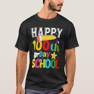 100 Tage Schule Für Lehrer Kinder Glücklicher 100. T-Shirt