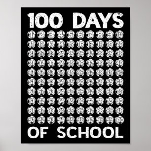 100 Tage Schule Fußball 100. Schultag Jungen Poster