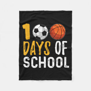 100 Tage Schule Fußball Baseball Fleecedecke
