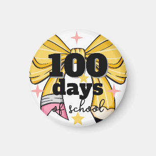100 Tage Schule Gelber Bleistift Bogen Magnet