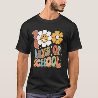 100 Tage Schule Groovy 100. Tag der Schule Frau T-Shirt