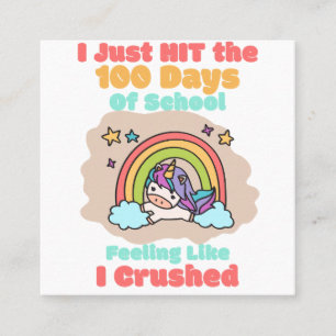 100-Tage-Schule, ich habe nur geschlagen und zerdr Quadratische Visitenkarte