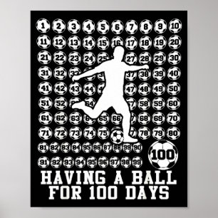 100 Tage Schule Jungen Fußball 100. Tag der Schule Poster