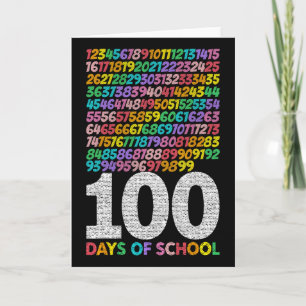 100 Tage Schule Jungen Mädchen Kinder Mathe Lehrer Karte