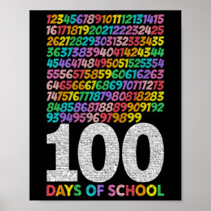 100 Tage Schule Jungen Mädchen Kinder Mathe Lehrer Poster