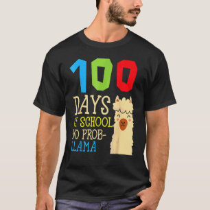 100 Tage Schule Kein Prob Llama, Süße Alpaka Schül T-Shirt