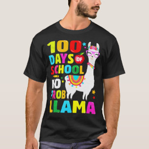 100 Tage Schule Kein Problem Lama 100. Tag 2 T-Shirt
