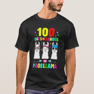 100 Tage Schule Kein Problem Lama Lehrer Schüler T-Shirt