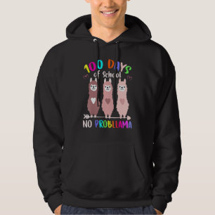 100 Tage Schule Kein Problem Llama 100. Tag Te Hoodie