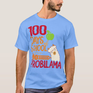 100 Tage Schule kein probllamallama Liebhaber Hand T-Shirt