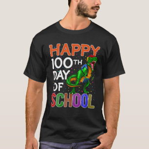 100 Tage Schule Kinder Junge Dinosaurier T Rex Sti T-Shirt
