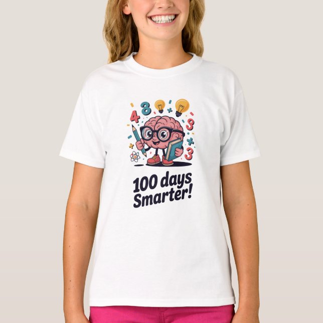 100 Tage Schule Klüger Klüger  T-Shirt (Vorderseite)