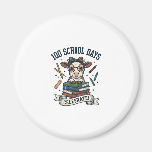 100 Tage Schule Kuh Vintage Gravur Lehrer Shir Magnet
