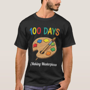 100 Tage Schule Kunst Lehrer Schüler Palette T-Shirt