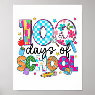 100 Tage Schule Lehrer Mädchen Kind 100. Tag Smart Poster