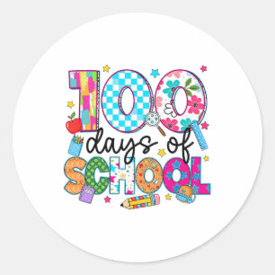 100 Tage Schule Lehrer Mädchen Kind 100. Tag Smart Runder Aufkleber