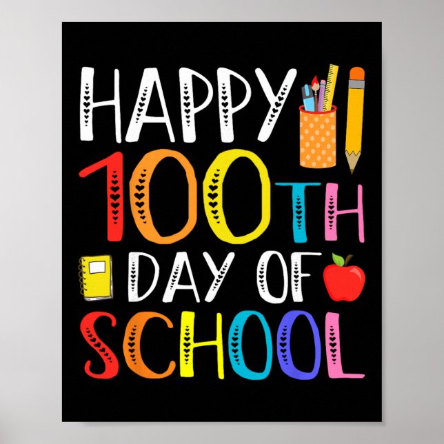 100 Tage Schule Lehrer und Schüler  Poster (Vorne)