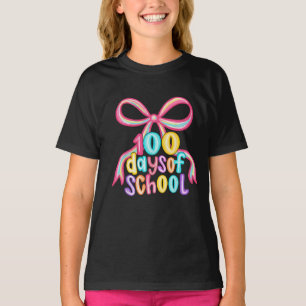 100 Tage Schule Leopardenschleifen Bleistift T-Shirt