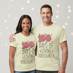 100 Tage Schule Liebender Kindergarten Disco T-Shirt