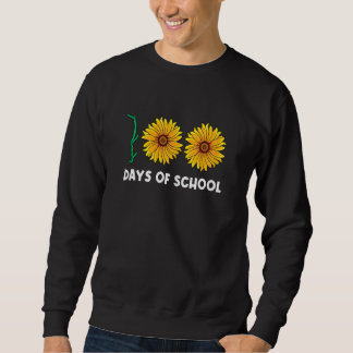100 Tage Schule Lustige Blume Floral Gelbe Sonnenb Sweatshirt