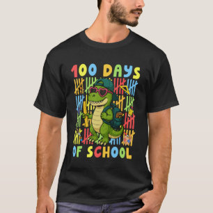 100 Tage Schule Lustiger Dinosaurier T-rex Junge M T-Shirt